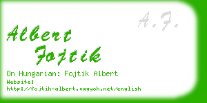albert fojtik business card